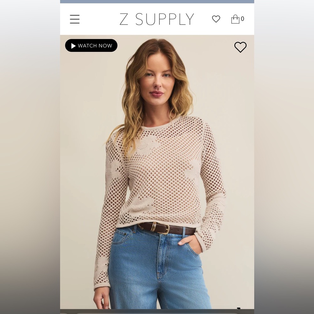 Z Supply BLOSSOM FLORAL SWEATER NWT